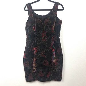 Rampage vintage floral velvet fitted dress